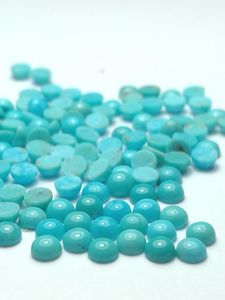 Piedra preciosa turquesa lisa de corte redondo de alta calidad 3A + Grado 100% Piedra preciosa natural con certificaciones para fabricación de joyas Uso OEM - Product Image 5