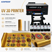 Imprimante UV DTF Kenteer 30 cm A3 Rouleau à Rouleau pour l'impression d'étiquettes 3D en TPU silicone pour vêtements, transfert thermique et logos en relief