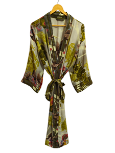 ชุดคลุมยาวสำหรับใส่เดินชายหาดของผู้หญิงชุดใส่กลางคืนเสื้อคลุมเย็บปะติดปะต่อกันชุดกิโมโนผ้าไหมส่าหรีสำหรับฤดูร้อน - Product Image 2