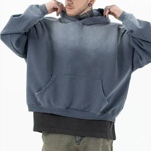 Sudadera con capucha personalizada de 400gsm para hombre, Jersey de invierno de tela polar con estampado de algodón 100% 3D bordado Boxy Fit - Product Image 2