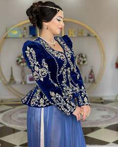 2025ผ้ากำมะหยี่/thawb มาใหม่โมร็อกโก Caftan ปักด้วยมือผ้าไหมกำมะหยี่ระบายอากาศได้ชุดแต่งงานแบบลำลองสำหรับชาวมุสลิม - Product Image 1