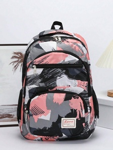 Customized Lightweight Korean Style Unisex <b>Backpack</b> Simple Fashionable Casual College Middle School Design Polyester Letter - Product Image 2