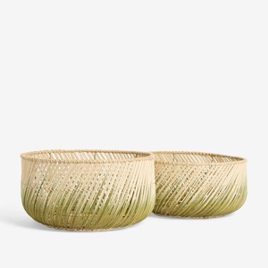 Cesta Redonda Baja de Ratán Hecha a Mano, Cesta de Almacenamiento de Mimbre Natural Tejida a Mano, Decoración y Organizador Ecológico para el Hogar - Product Image 1