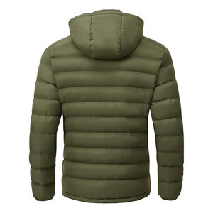 Veste matelassée légère pour homme avec capuche amovible, imperméable, isolée, pour l'hiver, avec poches, logo personnalisé OEM - Product Image 2