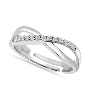 Anillo Zarkan para Hombre, Plata 925, Diseño Cruzado con Diamantes Americanos, Material Platino, Circonita Tallada como Piedra Principal, para Uso Diario y Bodas - Product Image 2