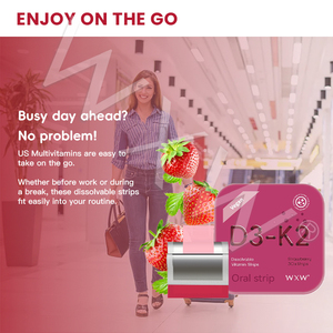 Nouvelles bandes orales à dissolution rapide à la vitamine C D3-K2, saveur fraise, pour le soutien immunitaire des adolescents, vente chaude - Product Image 6