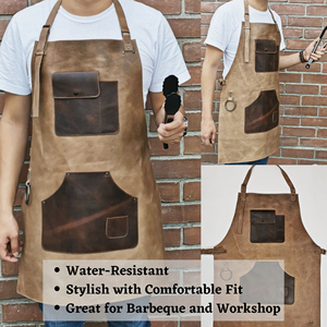 ผ้ากันเปื้อนหนังแขนกุดผ้ากันเปื้อนหนังสำหรับงานครัวกันน้ำขนาดออกแบบได้ตามต้องการ - Product Image 4