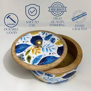 Premium Quality Handmade Customized Wooden Handcrafted Chapati <b>Box</b> <b>Decorative</b> Artwork Dishwasher Safe Large Capacity for Food - Product Image 3