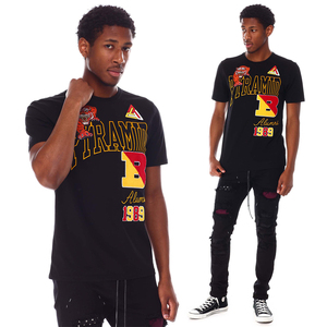 Camiseta de algodón de manga corta para hombre, camisa con estampado de pantalla de diseño hip-hop - Product Image 1