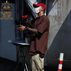 Men T-shirts Short Sleeve Loose Round Neck Bottoming Shirts Trendy Casual Solid Color Pullover Tops <b>Male</b> Clothing - Product Image 5