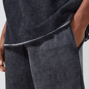 2025 nuevo estilo de ropa de calle, pantalones cortos lavados con ácido para hombres, logotipo personalizado, Material transpirable liso, pantalones cortos lavados con ácido de secado rápido para hombres - Product Image 3