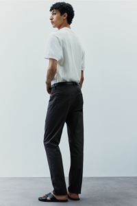 กางเกงชิโนผ้าฝ้ายทวิลทรงสลิมฟิตสำหรับผู้ชายกางเกงแฟชั่นเอวยางยืดปรับแต่งได้ระบายอากาศมีความยาวปกติ - Product Image 4