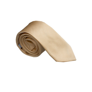 Noeud papillon et cravate beige à rayures contrastées de style italien - Product Image 2