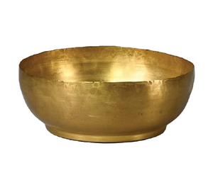 Cuenco decorativo de latón antiguo, cuenco metálico para frutas, velas flotantes, mesa de comedor de flores, decoración del hogar, hecho en la india, 2023 - Product Image 1