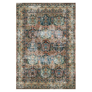 RUGS DEPOT LXDP-0461 Großhandel Terrakotta-Gold Böhmischer Persischer Digital Bedruckter Maschinenwaschbarer Chenille-Teppich Rutschfest - Product Image 1