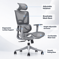 Chaise de Direction Moderne à Dossier Haut en Maille avec Appui-tête Réglable et Support Lombaire, Siège de Bureau Exécutif Pivotant – Vente en Gros