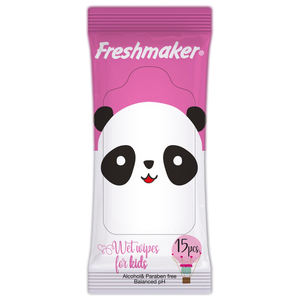 Freshmaker Kids Pocket Toallitas húmedas 15 piezas 11*19cm 35gsm Alta calidad Mejor precio Toallas de limpieza frescas - Product Image 1