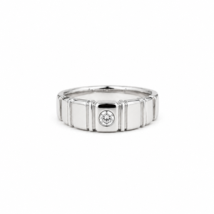 18K Gold Plated Moissanite Eternity <b>Ring</b> with Claw Setting Trendy Copper & <b>Stainless</b> <b>Steel</b> Solitaire Band - Product Image 5