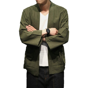 Prix de gros pas cher 100% coton chemises décontractées à manches courtes boutonnées pour hommes chemises kimono à vendre en vrac quantité - Product Image 6