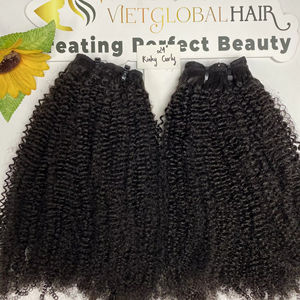 Crépus Bouclés Vierge Machine Double Trame Double Dessiné En Gros Paquet De Cheveux Bruts Couleur Naturelle Cheveux Vietnamiens 100g Ensemble Femmes - Product Image 4