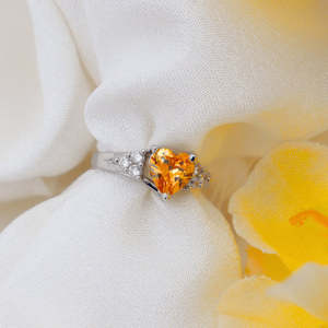 Bague Zarkan taille unique avec diamant américain et saphir jaune 925 pour fiançailles - Product Image 2