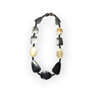 Hecho a mano Vintage compromiso boda fiesta étnico collar Natural cuerno de búfalo resina colgante cuentas cadenas piedra principal perla - Product Image 4