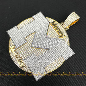 Personalizado 10kt oro amarillo Hip Hop joyería totalmente helado 5tcw corte brillante Moissanite diamantes IGI colgante fino colgantes encantos - Product Image 3