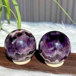 Esfera de amatista, piedra de ágata semipreciosa, artesanías de cristal para soporte de Meditación de atención plena e inspiración natural - Product Image 1