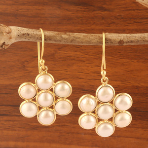 Boho boucles d'oreilles en perles d'eau douce naturelles personnalisées, crochet rond multiple, minimaliste, réglage de la lunette en perle, goutte d'eau, bijoux - Product Image 2