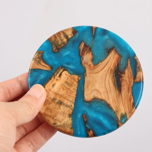 Posavasos de resina de madera Sltyle nuevos al por mayor posavasos de madera de resina posavasos de madera de lujo posavasos de bebidas esteras cuadradas boda - Product Image 1