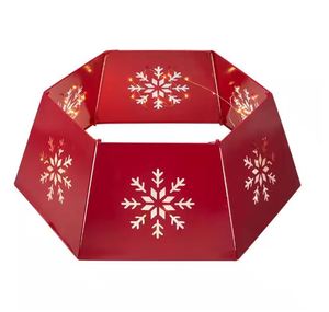 Snow flake design <b>tree</b> collar metal red Christmas decoration <b>tree</b> <b>stand</b> classy inspired decor for home new year Xmas party 2023 - Product Image 1
