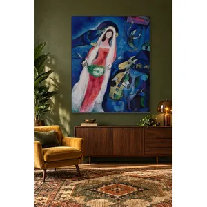 Fida Marc Chagall La mariée dans la nuit bleue Impression sur toile - Product Image 1