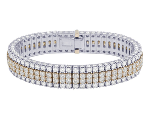 Bracelet à la mode en or deux tons 10 carats diamant cultivé en laboratoire conception double couche bijoux de luxe unisexe - Product Image 1