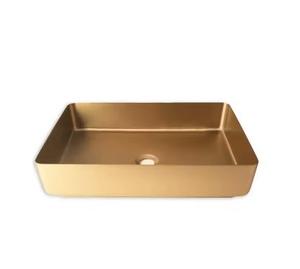Lavabo de cobre dorado brillante Simple, acabado lujoso, restaurantes, baño, lavabos decorativos de cobre de alta calidad, superventas - Product Image 1