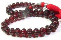 Perles de grenat naturel du Mozambique de haute qualité, brin de 18 pouces, 7-9 mm, forme melon facettée sculptée, pierres rouges, pendentif DIY