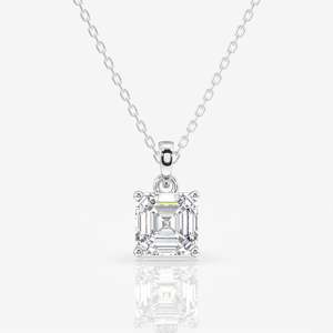 จี้เพชรโมอิสซาไนต์ทรงแอสเชอร์คัทแบบเม็ดเดี่ยว - Product Image 4