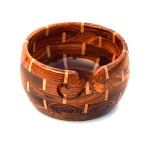 Cuencos de hilo hechos a mano de madera portátiles para tejer y ganchillo tejido personalizado y Croceht Bowl organizador de almacenamiento de bolas de hilo - Product Image 1