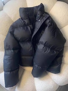 Women's Y2K Winter Warm Puffer Jacket Parka Hood Short Coat Breathable Canvas Outwear Sheep Skin Leather <b>Cotton</b> <b>Padded</b> Outdoor - Product Image 6