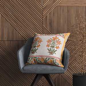 Housse de coussin en coton jaune paisley imprimé bloc Rajasthani fait à la main ensemble de 5 pièces - Product Image 5