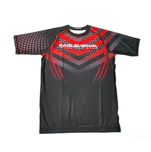 Chemise unisexe à séchage rapide Jiu Jitsu Rash Guard imprimé numérique à manches courtes vêtements de gymnastique de compression BJJ MMA impression sublimée - Product Image 2