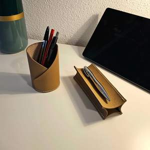 Boîte organisateur de papeterie de bureau, porte-stylos en cuir de bureau, personnalisation, porte-stylos carré noir, papeterie et accessoires, support de porte-stylos - Product Image 4