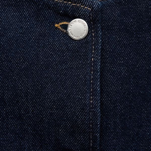 Womens Dark Denim Jacket Casual Round Neck <b>Button</b> Down <b>Jean</b> Coat <b>for</b> Trendy Everyday Wear Stylish Street Fashion and Modern - Product Image 5