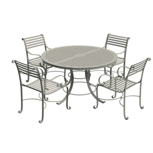 Ensemble de salle à manger d'extérieur moderne en métal enduit de poudre de 4 pièces table et chaises rondes de bistro pour le jardin, le balcon ou le café - Product Image 3
