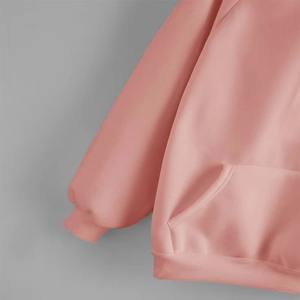 Sweat à capuche oversize pour femme, marque privée, hiver, long, velours, devant en tissu doux et pelucheux, look urbain - Product Image 2