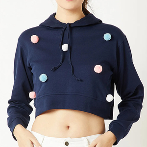 Sudadera Corta de Manga Larga para Mujer, Estilo Moderno, Venta al Por Mayor, Felpa, Secado Rápido, Transpirable, para Invierno y Otoño - Product Image 2