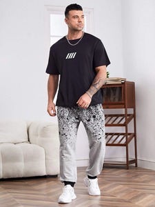 Pantalones de chándal informales de otoño para hombre, pantalones de chándal de calle alta sólidos para uso diario - Product Image 2