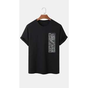 Camiseta de corte regular de media manga para hombre, Camiseta de algodón puro a la moda, camisetas personalizadas de calidad duradera de media manga al por mayor - Product Image 4