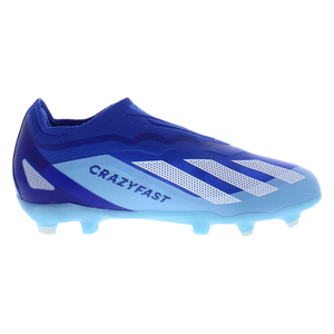 Scarpe Adidas X Crazyfast.1 Senza Lacci per Terreni Duri GS per Ragazzi Colore: Blu Brillante/Bianco Nuvola/Rosso Solare 100% Autentiche - Product Image 3