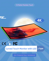 Monitor de pantalla táctil capacitiva LED J-curvo masivo de 49 pulgadas 4K para juegos/señalización publicitaria