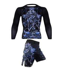 Tenue d'arts martiaux sur mesure, combinaison de rashguard MMA de haute qualité, ensemble rashguard et short de fitness/grappling pour hommes - Product Image 2